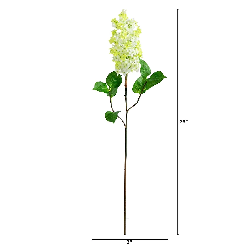 36" White Lilac Flower Stems, 3ct.