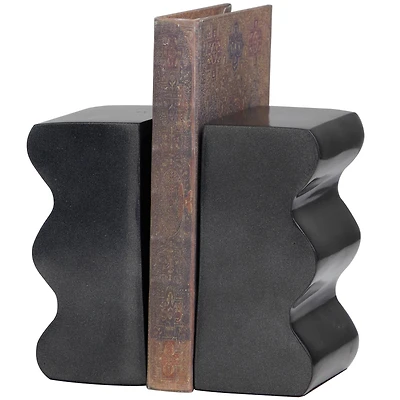 The Novogratz 6" Wave Aluminum Bookends Set