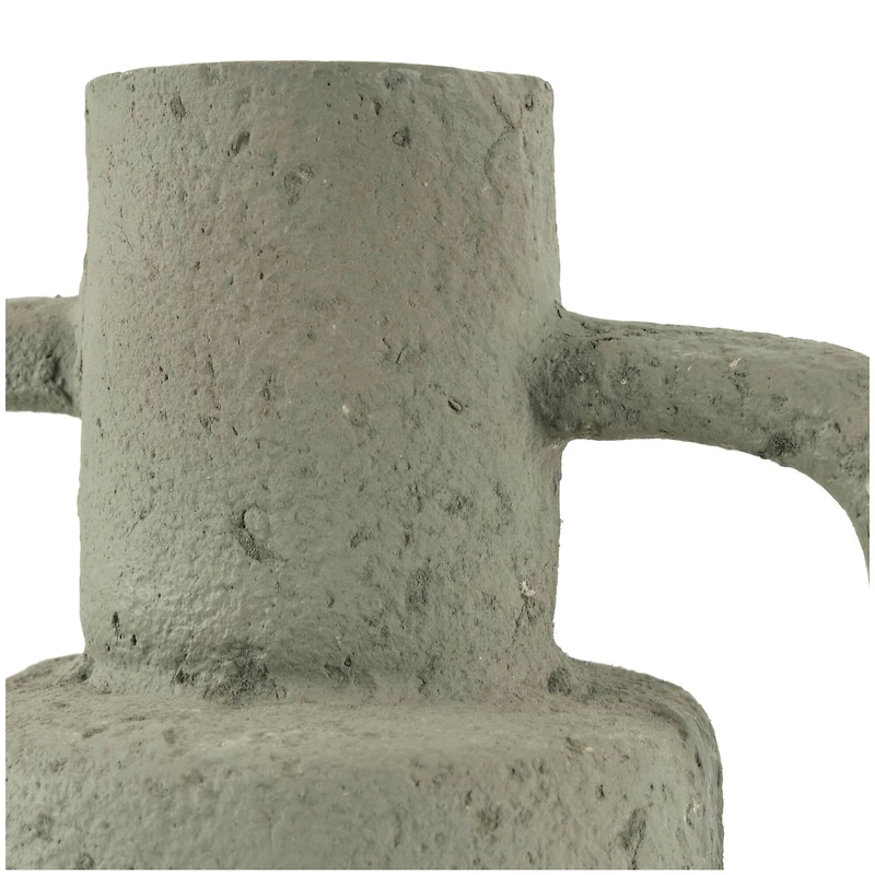 14" Light Gray Paper Mache Textured Vase