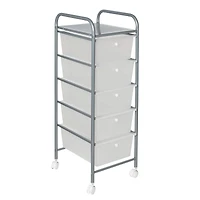 Honey Can Do Silver 5-Drawer Rolling Storage Cart