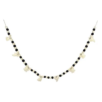 6ft. Black & White Felt Ghost & Pom Pom Garland by Ashland®