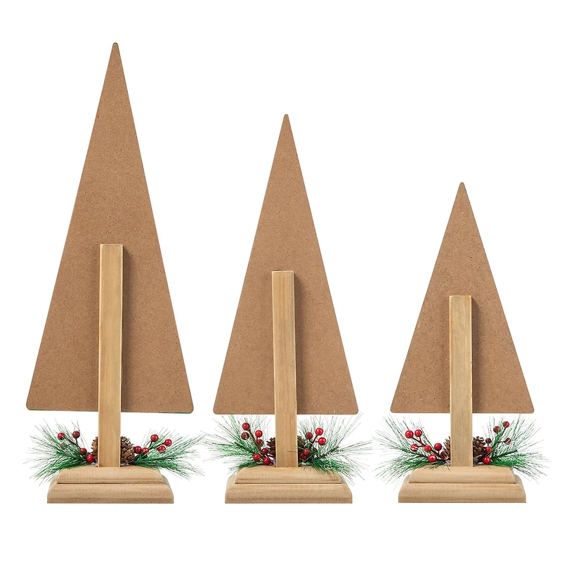 Glitzhome® Christmas Plaid Table Tree Set