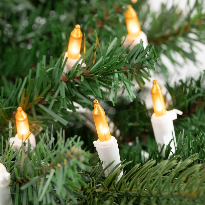 50ct. Opaque Gold Mini Christmas String Lights with White Wire