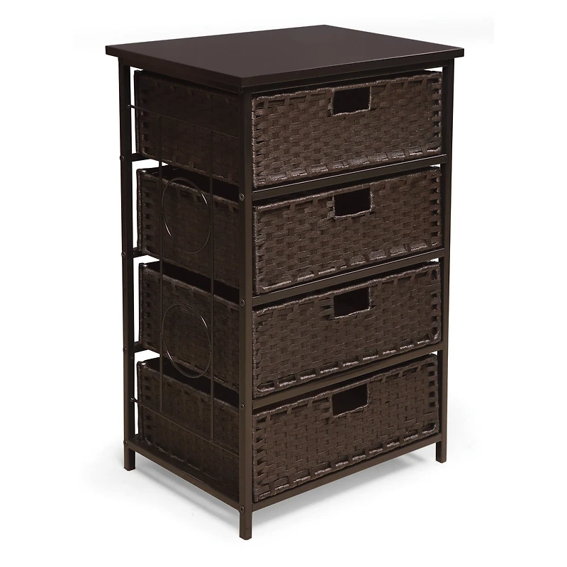 Badger Basket August Collection Tall Espresso Four Basket Storage Unit