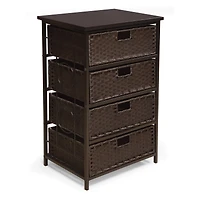 Badger Basket August Collection Tall Espresso Four Basket Storage Unit