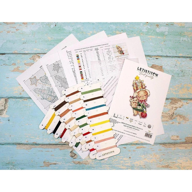 Letistitch Christmas Rabbit Ornament Counted Cross Stitch Kit