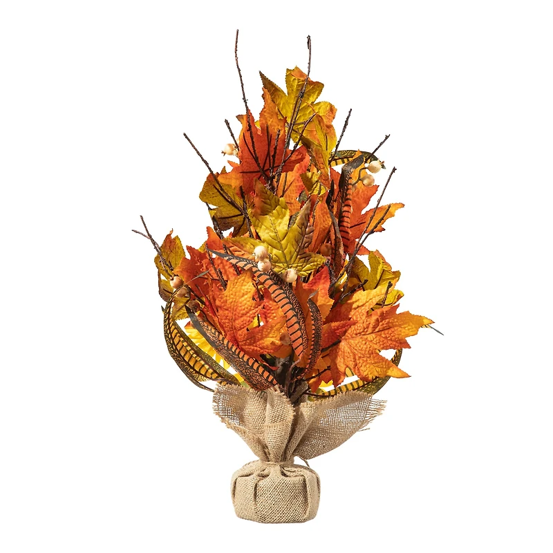 Glitzhome® 21" Fall Sunflower Leaf Table Tree