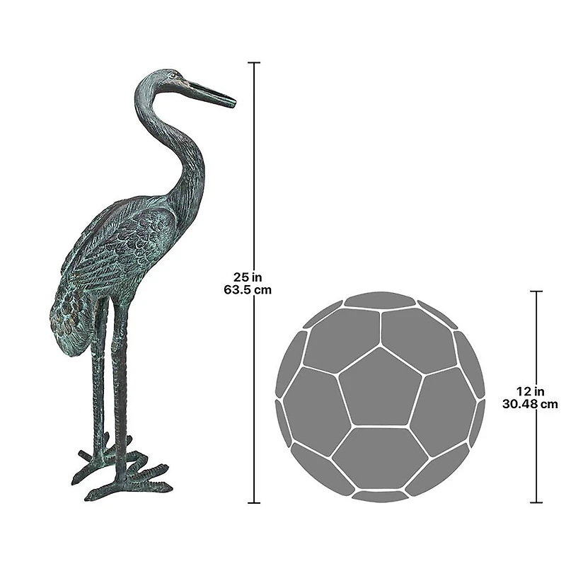 Design Toscano Medium Bronze Curved Neck Crane