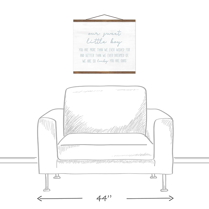 Our Sweet Little Boy 16" x 20" Teak Hanging Canvas