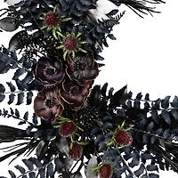 18" Deep Purple Fern Wreath with Cherry Blossom Wreath
