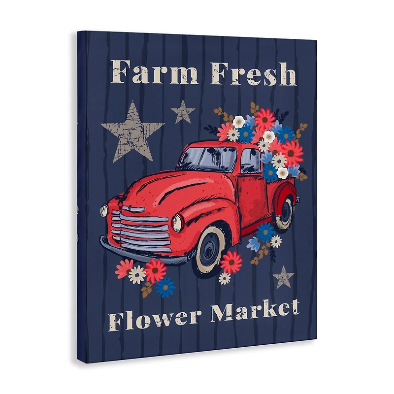 Stupell Industries Farm Fresh Patriotic Market Canvas Wall Art