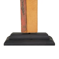 18" Brown Wood Modern Cross Sculpture