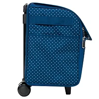 Everything Mary Collapsible Blue Pin Dot Rolling Sewing Machine Tote