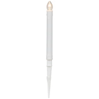 8" White C7 Candle Pathway Markers Christmas Lights With White Wire, 10ct.