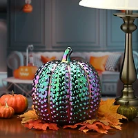 10" Purple Iridescent Pumpkin Décor