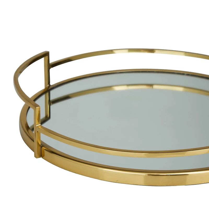 The Novogratz Gold Contemporary Tray, Set of 2" 19", 14"