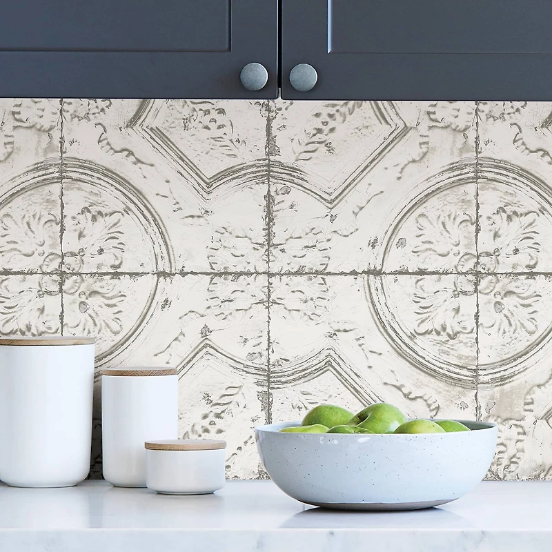 InHome Newport Tin Tile Peel & Stick Wallpaper