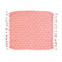 Hello Honey® Pink Geometric Throw Blanket with Braided Fringe