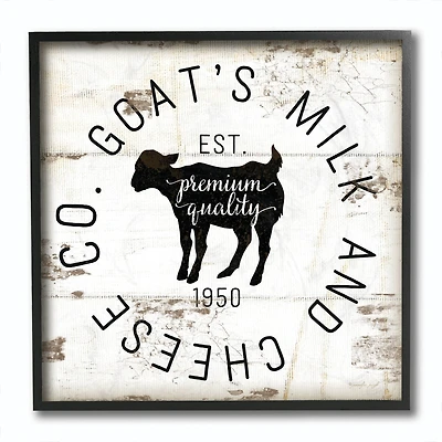 Stupell Industries Goat Milk and Cheese Co Vintage Sign, 12" x 12"