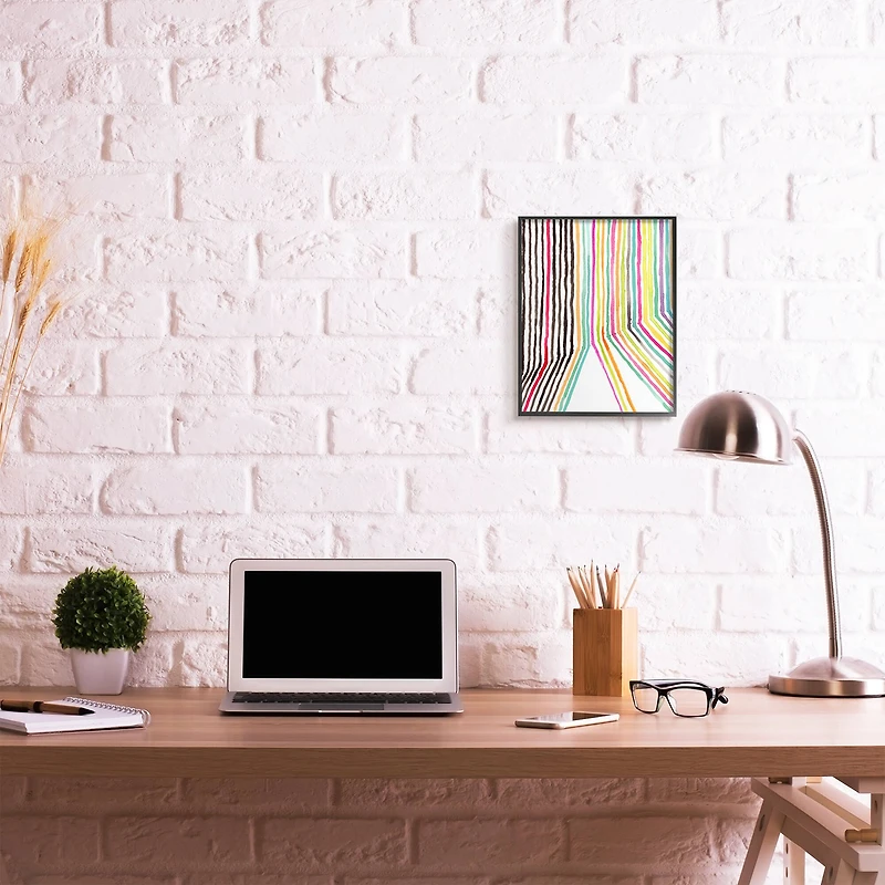 Stupell Industries Asymmetrical Line Vibrant Rainbow Wall Art