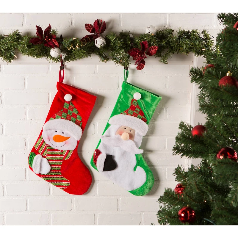 DII® Santa & Snowman Stocking Set