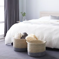 Brown Sea Grass Contemporary Storage Basket Set