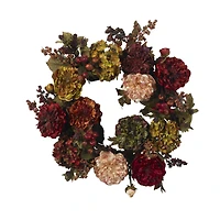 22" Autumn Hydrangea & Peony Wreath