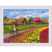 RIOLIS Tulip Field Counted Cross Stitch Kit