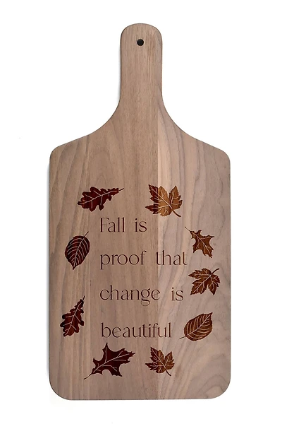 17" Change Is Beautiful Walnut Paddle Cutting Board