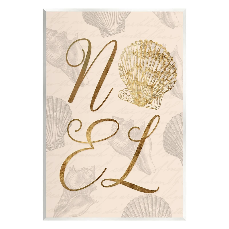 Stupell Industries Noel Holiday Seashell Detail Wall Plaque Art