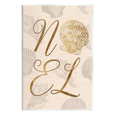 Stupell Industries Noel Holiday Seashell Detail Wall Plaque Art