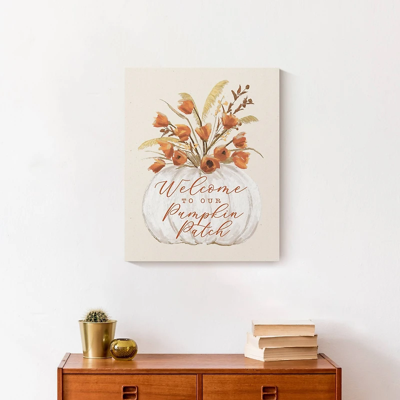Welcome Pumpkin Patch Canvas Wall Art
