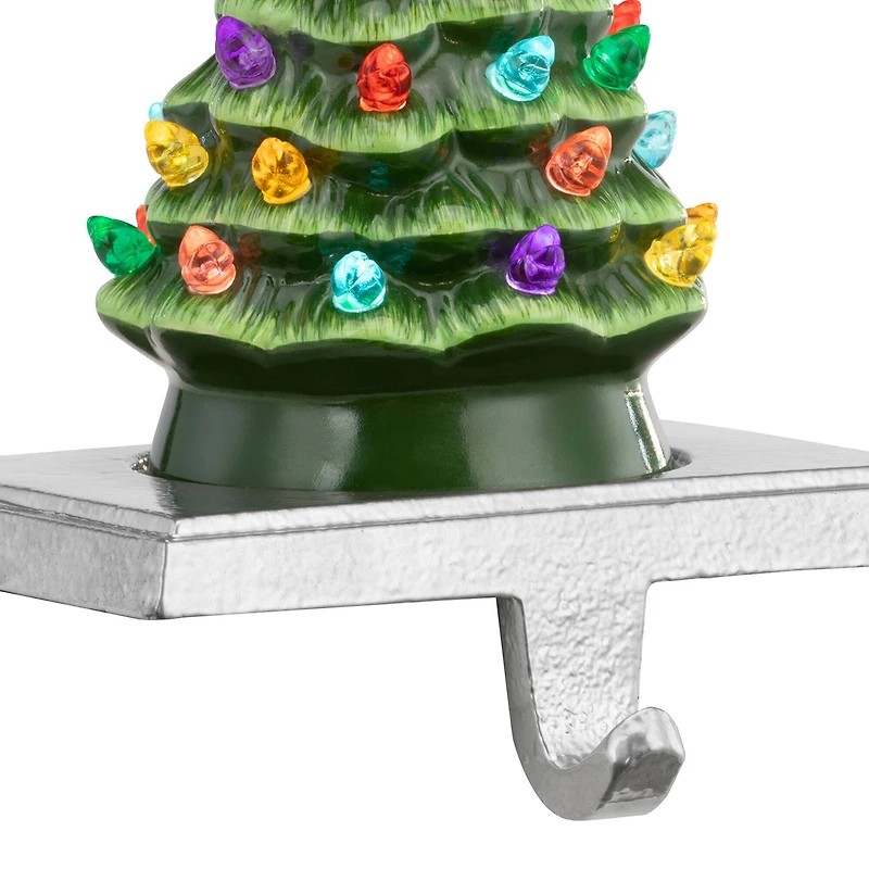 Green Tree Illuminated Stocking Hanger