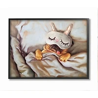 Stupell Industries Dog Nap Wall Art in Black Frame