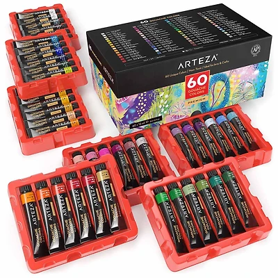 Arteza® 60 Color Gouache Paint Set