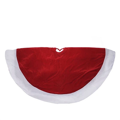 5ft. Red & White Velvet Christmas Tree Skirt
