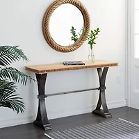 Brown Industrial Wood Console Table, 31" x 51"
