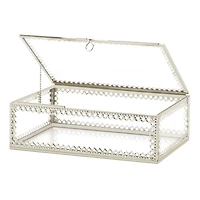 3" Silver Trim Glass Box
