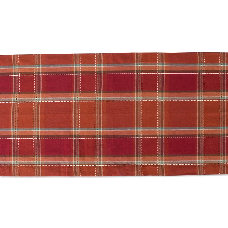 DII® 72" Autumn Spice Plaid Table Runner