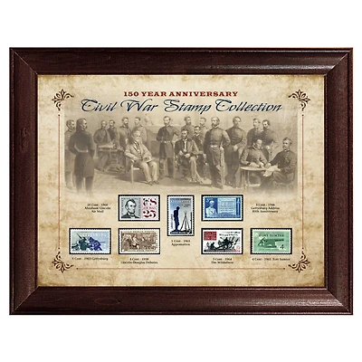 Framed 150 Year Anniversary Civil War Stamp Collection
