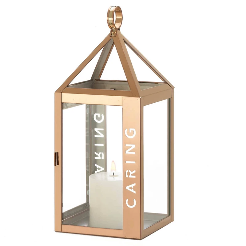 17.5" Large Rose Metal Caring Lantern