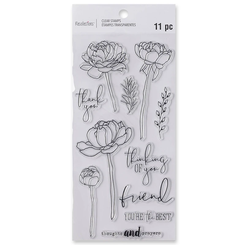 Peony Sentiment Clear Stamp Set by Recollections™