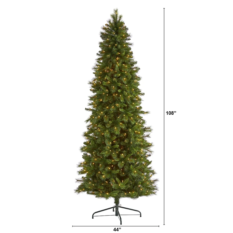 9ft. Pre-Lit West Virginia Mountain Pine Artificial Christmas Tree, Clear LED Lights