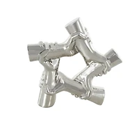 12.5" Silver Ceramic Hands Gripping Sculpture