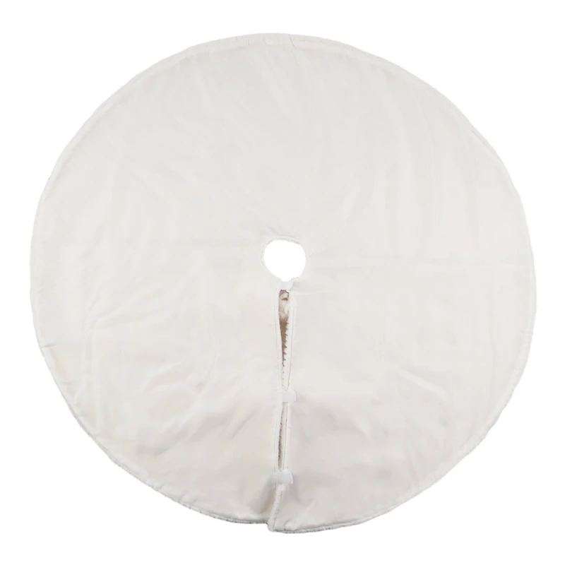 4ft. White Faux Fur with Pom Pom Tree Skirt by Ashland®