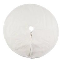 4ft. White Faux Fur with Pom Pom Tree Skirt by Ashland®