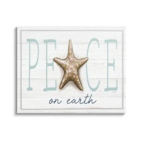 Stupell Industries Peace On Earth Starfish Sign Canvas Wall Art