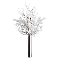 2.5ft. Artificial Flocked Berry Arrangement in Cylinder Chrome Vase