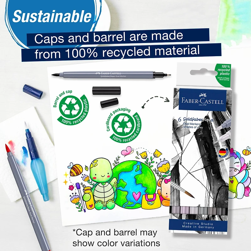 Faber-Castell® Goldfaber Aqua Shades of Gray Dual-Tip Marker Set