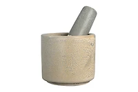 Hello Honey® 5" Matte Gray Stoneware Mortar & Pestle Set